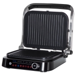 HOMCOM 2100W Health Grill & Panini Press, Electric Non-stick Grill with 8 Automatic Settings, 180° Flat Open, Drip Tray, Removable Plate, Floating Hinges
