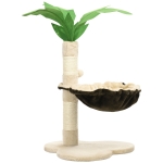 PawHut 68cm Palm Tree Shaped Cat Tree w/ Hammock, Sisal Scratching Post - Beige