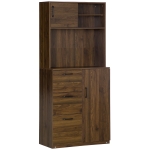 Homcom Dulap Modern – Lemn cu 3 Sertare & Dulapioare