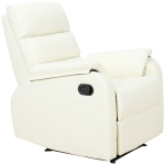 Homcom Fotoliu Relax Crem – Piele Sintetica, Rabatabil Manual