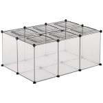 PawHut Small Dog Pen Indoor, DIY, w/ Door Bottom 22 Panels Small Animal Cage for Guinea Pigs Rabbit Chinchilla Transparent