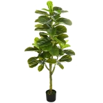 HOMCOM Smochin-lira artificial in ghiveci, Plante Ficus artificial pentru interior, exterior, pentru decorul casei, biroului, camerei de zi, 90cm, verde
