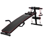 HOMCOM Sit Up Workout Bench, Steel-Black Red