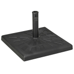 Outsunny Suport de baza din rasina 19kg pentru umbrela de gradina, Greutati patrate pentru suportul pentru umbrele de exterior de pe piata pentru stalpi de Φ32mm, Φ38mm si Φ48mm, negru