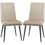 Homcom Set 2 Scaune Dining Elegante din Catifea – Spatar inalt