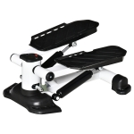 Mini stepper HOMCOM mini rower fitness trenażer wyświetlacz LCD z dwoma dużymi pedałami metal ABS biały + czarny 48 x 34 x 21 cm