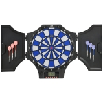 SPORTNOW Set Panou Electronic de Darts cu 31 de Jocuri pentru 8 Jucatori, Set Panou de Darts cu Dulap, 6 Sageti cu Varf Moale si 6 varfuri de Rezerva, Indicator de Scor LCD pentru Petreceri