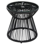 Outsunny tuintafel in boho-stijl, weerbestendig, PE-rotan, 40 cm x 40 cm x 42 cm, zwart