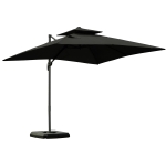 Outsunny 2.7 x 2.7(m) Garden Cantilever Roma Parasol with Aluminum Frame, Crank and Tilt, UV 50+, 360° Rotation, 180g Polyester Sun Shade Canopy with Base Weights and Cover