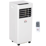HOMCOM Small Room Air Conditioner, 5000BTU Portable ABS Air Conditioner w/ Remote Control White