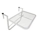 Outsunny Adjustable Balcony Hanging Rail Table Mini Wall Desk Drink Holer - White