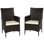 Outsunny 2 PC Rattan Chairs Set-Dark Coffee