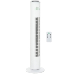 HOMCOM Torenventilator met afstandsbediening 70° draaiend 77 cm staande ventilator 45 W