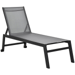 Outsunny Ligstoel tuinstoel relaxstoel 5-traps rugleuning tuinmeubel aluminium grijs