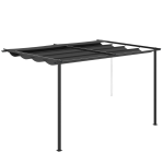 Outsunny Foisor tip pergola din otel si poliester cu acoperis de protectie culisant, suruburi si carlige incluse, 390x290x220 cm, gri