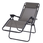 Outsunny Outdoor Zero Gravity Chair w/ Head Pillow for Patio Decking Gardens Camping Grey