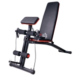 HOMCOM Foldable Weight Bench with Resistance Ropes, Adjustable Dumbbell Bench Sit Up Ab Bench for Multiuse Workout