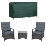 Outsunny 2-Seater Rattan Table Chair Bistro Garden Furniture Set Wicker Table Outdoor Patio