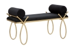 Mauro Ferretti Bancă Ribbon Neagră cm 112,5X49X53