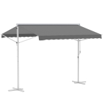 Outsunny copertina de soare reglabila, 300x295cm, gri