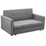 HOMCOM Schlafsofa, 2er-Sofa, bis 200 kg, mit verstecktem Stauraum, Pollycotton, Grau