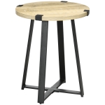 HOMCOM Stolik kawowy okrągły, stolik pomocniczy, stolik do salonu z naturalnym wykończeniem drewna