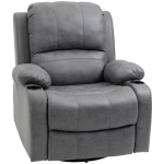 HOMCOM Fauteuil met voetsteun en ligfunctie, incl. bekerhouder, tv-fauteuil, grijs
