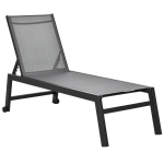 Outsunny Espreguiçadeira de Jardim com Encosto Reclinável 5 Posições em Alumínio e Textilene Carga 120 kg  169x65x102 cm Cinza