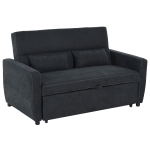 HOMCOM Sofa rozkładana szezlong 2-osobowa sofa z tkaniny komplet wypoczynkowy ciemnoszara