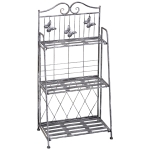 Regał na rośliny kwiaty stojak ogrodowy 3-poziomowy metal składany srebrny 44 x 25 x 96 cm Outsunny