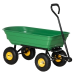 Carrello Da Giardino Outsunny 125L - Ribaltabile, In Acciaio E PP, Verde Scuro, 118x58x102 Cm - Foto 6