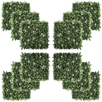 Outsunny 12 sztuk ściana ze sztucznych roślin tworzywo sztuczne 50 cm x 50 cm x 5 cm