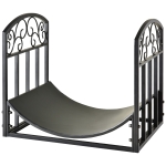 Outsunny Iron Arched Log Rack Black