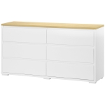 Homcom Comoda 6 Sertare 140×37×75 cm Alb/Natur