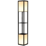 HOMCOM Modern Shelf Floor Lamp with Dual Ambient Light, Standing Lamp Living Room, Bedroom, 156cm, Black