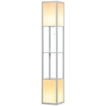 HOMCOM Modern Shelf Floor Lamp with Dual Ambient Light, Standing Lamp Living Room, Bedroom, 156cm, Grey