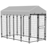 PawHut Cotet Exterior de Caini 239x121x183cm Argintiu