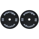 SPORTNOW Set di 2 Dischi Palestra da 20kg per Bilanciere e Manubri con Attacco Ø5cm, Nero