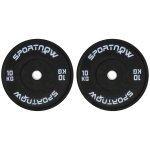 SPORTNOW Set di 2 Dischi Palestra da 10kg per Bilanciere e Manubri con Attacco Ø5cm, Nero