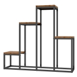 Outsunny Bloemenrek, 4 niveaus, voor binnen en buiten, metalen frame, 80 x 20 x 74 cm
