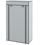 HOMCOM Kledingkast Stoffen Kast 1 Kledingstang, 2 Laden, 83 x 42,5 x 162,5 cm, Grijs