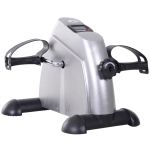 HOMCOM Mini Exercise Bike, Portable Pedal Exerciser, Under Desk Bike with LCD Display for Legs and Arms Training, Silver Tone