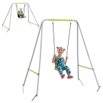 Outsunny Balançoire portique balançoire 2 en 1 pour bébé ceinture de sécurité à 5 points intérieure extérieure vert