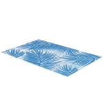 Outsunny Waterdicht Buiten Vloerkleed, Bladeren Patroon, 182x274cm, Blauw/Crème