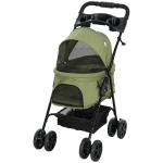 PawHut Hondenbuggy, Opvouwbaar, 2 Veiligheidslijnen, 2 Bekerhouders, 67 x 45 x 96 cm, Khaki