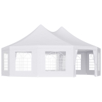 Outsunny 10 Sides Decagonal Garden Gazebo Marquee Party Tent Wedding Canopy Outdoor Heavy Duty Metal Frame (8.9m x 6.5m) - White
