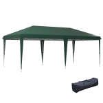 Outsunny Cenador de Jardín 6x3 m Gazebo con Altura Ajustable en 3 Niveles Bolsa de Transporte Marco de Acero Anti-UV Verde
