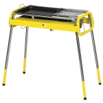 Outsunny Grill węglowy, grill BBQ, składany grill z 2 rusztami, płyta grillowa, składane nóżki, wyjmowana taca na węgiel drzewny, grill kempingowy, stal nierdzewna, 85 x 43 x 72 cm, żółty