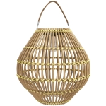 Outsunny Tuinlamp op Zonne-energie, PE-Rattan, Boho-Design, 31 cm x 31 cm x 32 cm, Geel