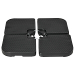 Outsunny 4-częściowy waga na parasol ogrodowy, odporna na warunki atmosferyczne, waga na parasol z uchwytem, waga na parasol ogrodowy z możliwością napełnienia 80 kg piaskiem lub 60 kg wodą, HDPE, czarny